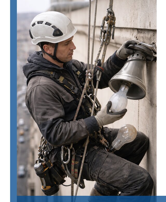 Замена ламп на высоте в Богородицке профессионально и быстро