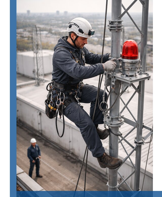 Монтаж заградительных огней и обслуживание объектов в Богородицке