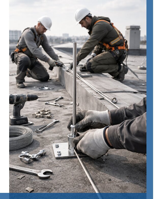 Монтаж молниезащиты на кровле в Богородицке цена от 26715 р. | ВЫСОТНИК-Бгд