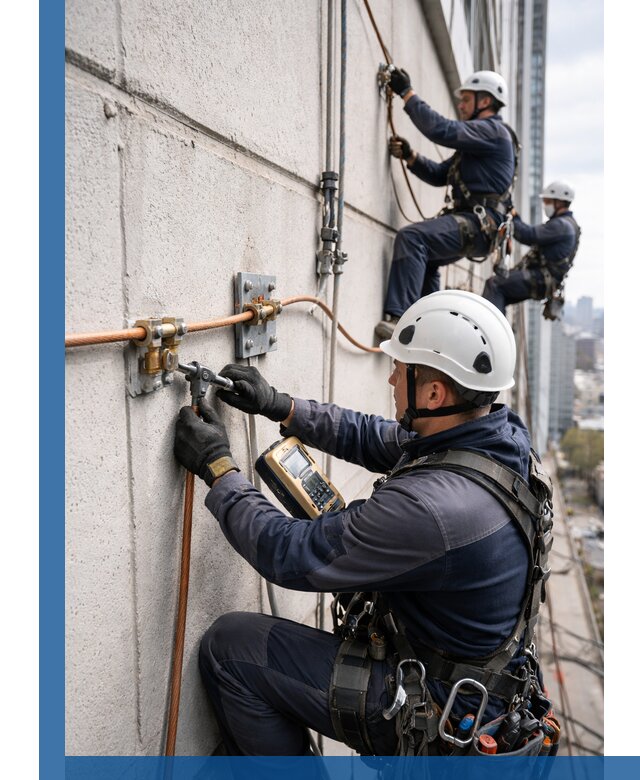 Монтаж системы заземления здания и молниезащиты в Богородицке