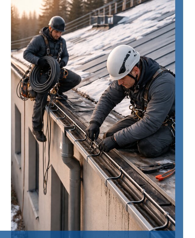 Монтаж греющего кабеля на кровле в Богородицке от 481 р. | ВЫСОТНИК-Бгд