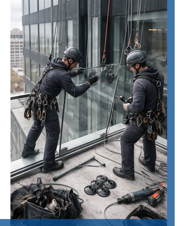 Монтаж стеклянных ограждений в Богородицке от 2672 р. | ВЫСОТНИК-Бгд