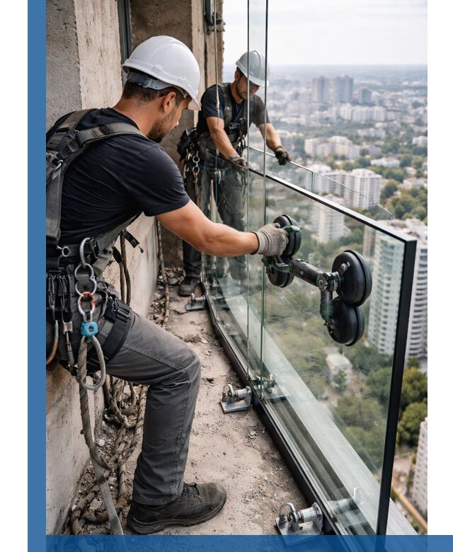Монтаж стеклянных ограждений под ключ с гарантией в Богородицке