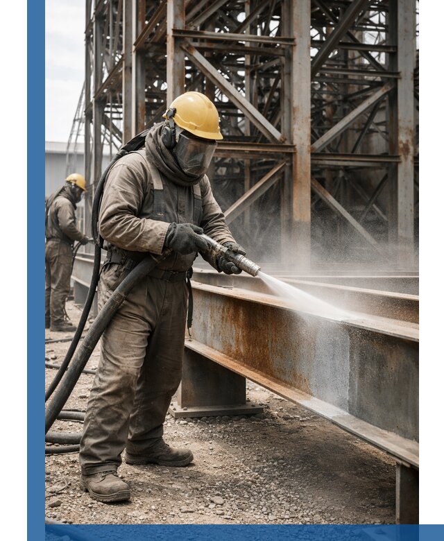 Пескоструйная очистка металлоконструкций в Богородицке промышленная