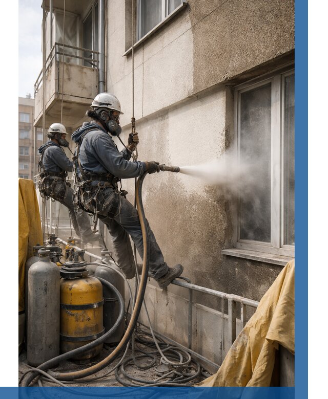 Пескоструйная очистка фасада в Богородицке от 695 р. | ВЫСОТНИК-Бгд