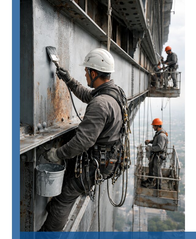 Покраска металлоконструкций на высоте в Богородицке профессионально