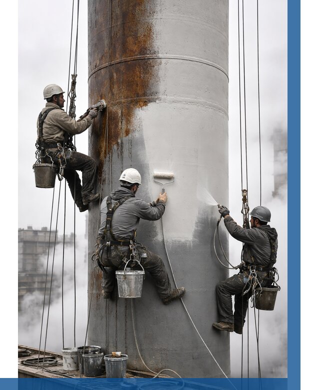 Покраска дымовых труб в Богородицке от 9083 р. | ВЫСОТНИК-Бгд