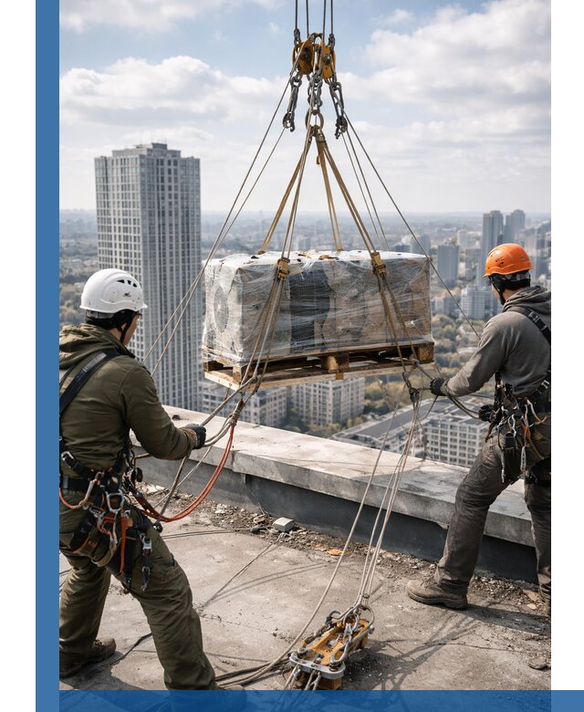 Подъем и монтаж крупногабаритных грузов на крышу в Богородицке