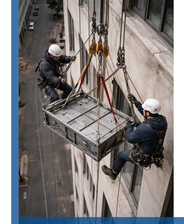 Спуск и подъем грузов по фасаду в Богородицке для зданий
