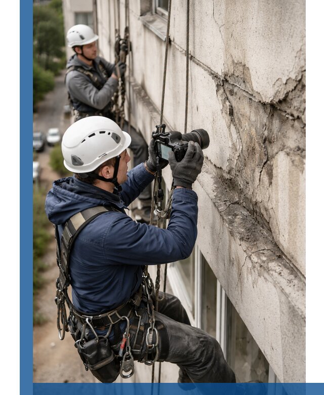 Фотофиксация дефектов фасада с высотной съемкой в Богородицке