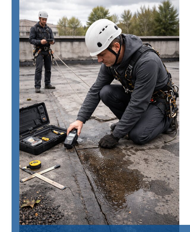 Обследование кровли на протечки и выявление дефектов в Богородицке