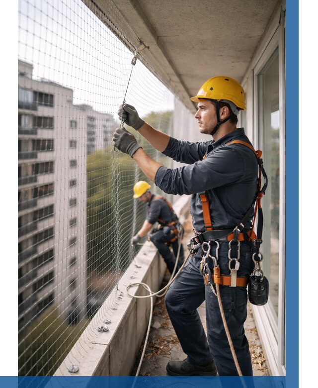 Монтаж сетки от птиц в Богородицке от 4809 р. | ВЫСОТНИК-Бгд