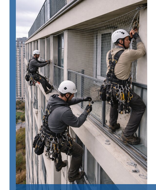 Профессиональный монтаж защитной сетки от птиц в Богородицке